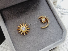 Indlæs billede til gallerivisning Mix & match! Sol & måne ørestikkere m/sten Sterling sølv