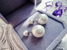 Indlæs billede til gallerivisning "Front to front" Trendy perle ørestikker! Sterling sølv