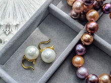 Indlæs billede til gallerivisning Store, stilfulde & klassiske perle creoler! Sterling sølv/forgyldt