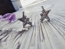 Indlæs billede til gallerivisning !HOT HOT! Halve stjerner ørestikkere m/sten Sterling sølv