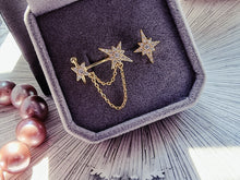 Indlæs billede til gallerivisning NYESTE MODE! Ørestikker & earcuff stjerne m/sten. Sterling sølv