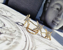 Indlæs billede til gallerivisning NYESTE MODE! Ørestikker & earcuff stjerne m/sten. Sterling sølv