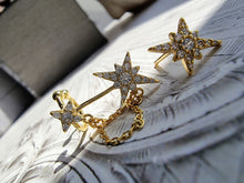 Indlæs billede til gallerivisning NYESTE MODE! Ørestikker & earcuff stjerne m/sten. Sterling sølv