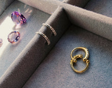 Indlæs billede til gallerivisning Mix & match! Earcuff med sten. Sterling sølv/guldbelagt