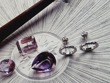 Indlæs billede til gallerivisning Trendy! Flotte enkle ørestikkere med sten Sterling sølv