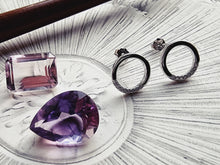 Indlæs billede til gallerivisning Trendy! Flotte enkle ørestikkere med sten Sterling sølv
