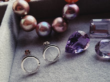 Indlæs billede til gallerivisning Trendy! Flotte enkle ørestikkere med sten Sterling sølv