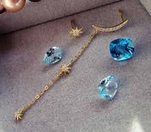 Indlæs billede til gallerivisning Super HOTTE mix & match øretråd, måne & stjerner Sterling sølv/guldbelagt