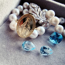 Indlæs billede til gallerivisning Jomfru Maria ring. Sterling sølv/guldbelagt