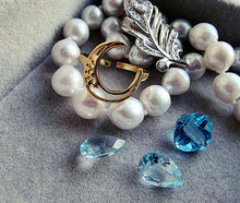 Indlæs billede til gallerivisning Måneformet minimalistisk ring. Sterling sølv/guldbelagt