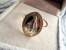 Indlæs billede til gallerivisning Jomfru Maria ring. Sterling sølv/guldbelagt