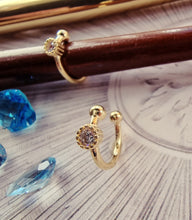 Indlæs billede til gallerivisning Earcuff med sten Sterling sølv/guldbelagt