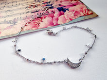 Indlæs billede til gallerivisning Måne & stjerne armbånd med funklende sten! Sterling sølv