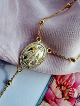 Indlæs billede til gallerivisning Smukt rosenkrans insp. armbånd! Sterling sølv/guldbelagt.