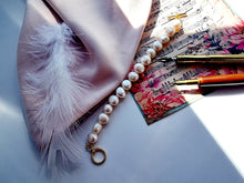 Indlæs billede til gallerivisning Ferskvands perle armbånd Sterling sølv/guldbelagt