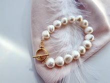 Indlæs billede til gallerivisning Ferskvands perle armbånd Sterling sølv/guldbelagt