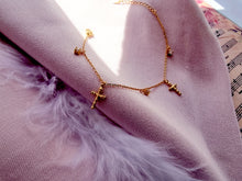 Indlæs billede til gallerivisning Armbånd med små kors og glitrende sten Sterling sølv