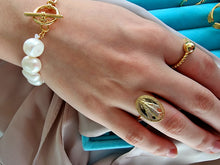 Indlæs billede til gallerivisning Jomfru Maria ring. Sterling sølv/guldbelagt