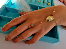Indlæs billede til gallerivisning Smukt rosenkrans insp. armbånd! Sterling sølv/guldbelagt.