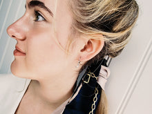 Indlæs billede til gallerivisning Mix & match! Stjerne & måne creoler prydet m/ sten Sterling sølv