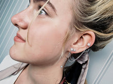 Indlæs billede til gallerivisning Dobbelt ørestikker med earcuff Sterling sølv