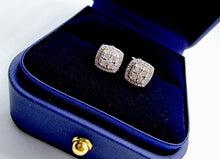 Indlæs billede til gallerivisning Firkantede diamant ørestikkere