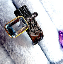 Indlæs billede til gallerivisning Smuk håndlavet ring med facetslebet topas! UNIKUM