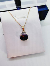 Indlæs billede til gallerivisning 10 karat guld vedhæng røg kvarts & diamanter