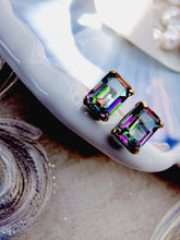 Indlæs billede til gallerivisning 10 karat guld firkantede mystisk topas