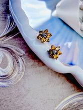 Indlæs billede til gallerivisning 10 karat guld blomster med citrin & diamant