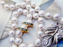 Indlæs billede til gallerivisning 10 karat guld hoops smaragd & diamanter