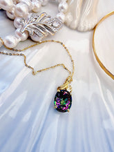 Indlæs billede til gallerivisning 10 karat guld vedhæng med mystisk topas & citrin oval