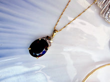 Indlæs billede til gallerivisning 10 karat guld vedhæng røg kvarts & diamanter