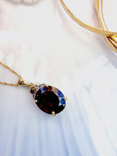 Indlæs billede til gallerivisning 10 karat guld vedhæng røg kvarts & diamanter