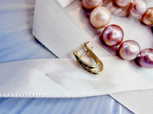 Indlæs billede til gallerivisning 10 karat guld hoops med safir