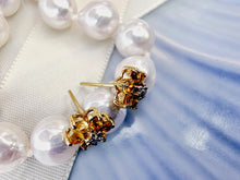 Indlæs billede til gallerivisning 10 karat guld blomster med citrin & diamant
