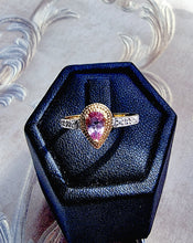 Indlæs billede til gallerivisning Pink topas & diamantring 10 karat guld
