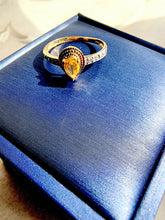 Indlæs billede til gallerivisning Citrin & diamantring 10 karat guld 46% rabat!