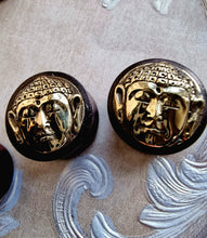 Indlæs billede til gallerivisning Stretch tunnel Buddha m/messing HÅNDLAVET