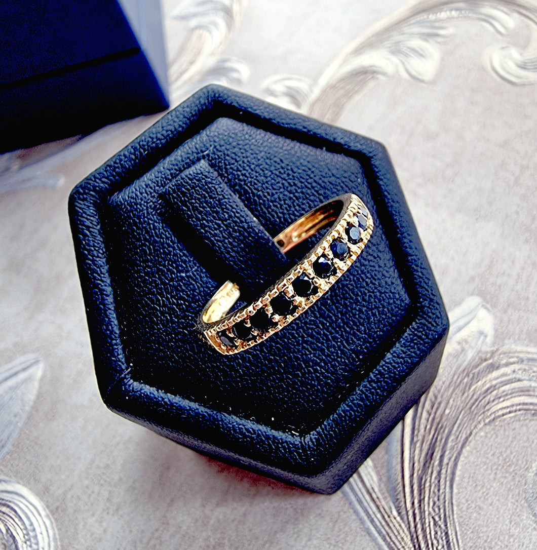 Alliancering med safir 10 karat guld